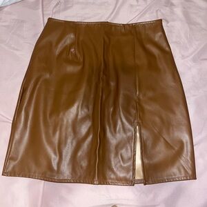 Brown Leather Skirt